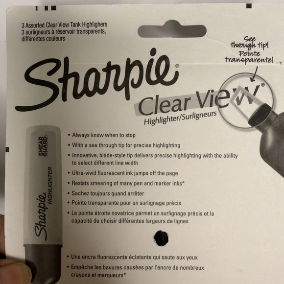 LOT OF 2 Sharpie Clear View Chisel Tip Highlighters, Yellow Orange Pink 3PK - Picture 8 of 8